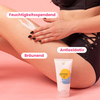 Sun Defence Körpercreme  SPF 30 - Hydrierende, erfrischende und bräunende Sonnencreme| Eco Bio Boutique